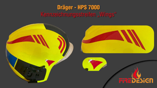 Helmaufkleber Dräger HPS 7000 Kennzeichnungsstreifen-Set Wings