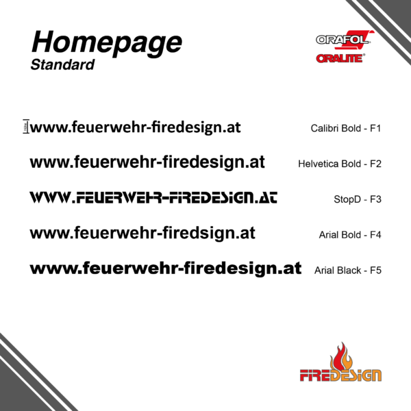 Schriftzug Homepage - Gegossene Folie