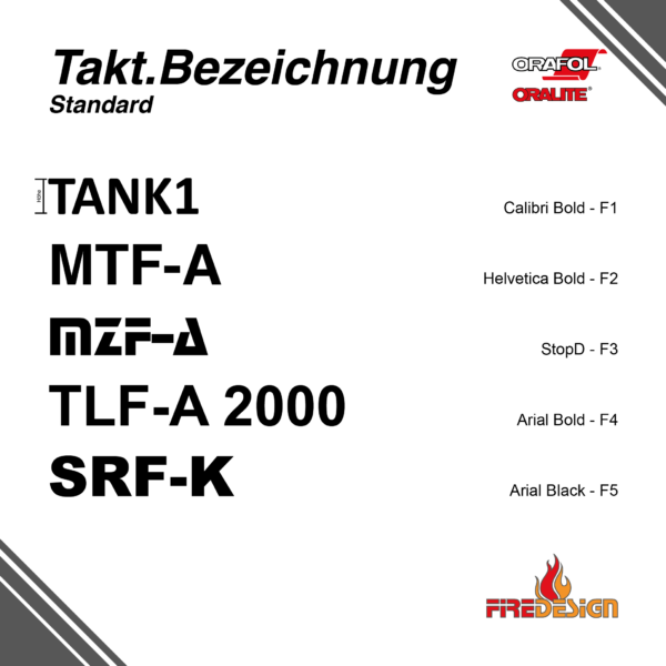 Schriftzug Taktische Bezeichnung - Gegossene Folie