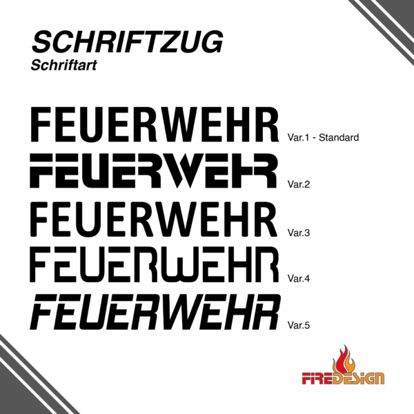 Schriftzug "Feuerwehr" Rosenbauer Heros Titan/H30/Smart – Bild 2