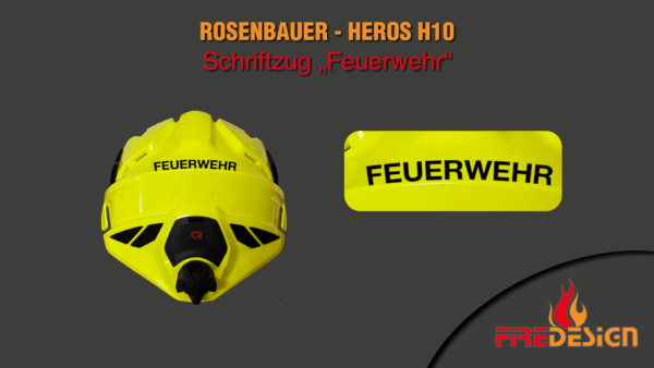 Schriftzug "Feuerwehr" Rosenbauer Heros H10