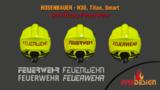 Schriftzug "Feuerwehr" Rosenbauer Heros H30