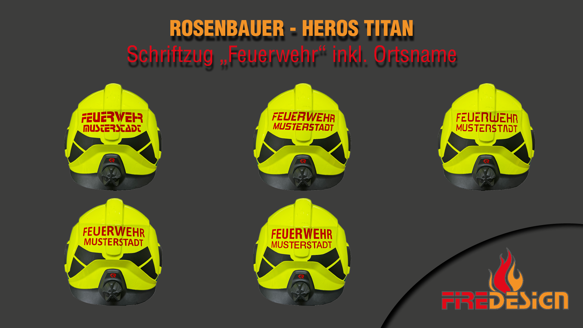 Schriftzug "Feuerwehr" inkl. Ortsname Rosenbauer Heros Titan
