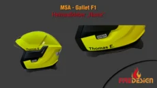 Helmaufkleber Name MSA Gallet F1
