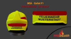 Feuerwehrname MSA F1 - 2-zeilig