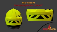 Helmaufkleber MSA F1 Kennzeichnungsstreifen "Chevron"